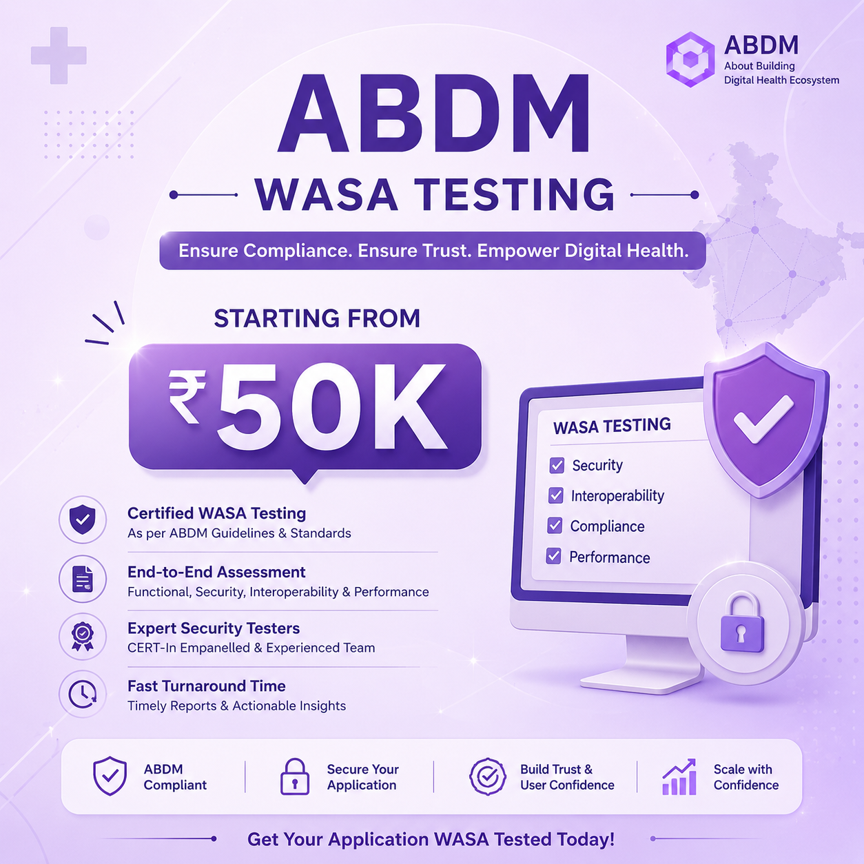 Bharat Cyber Solutions ABDM WASA testing team at work